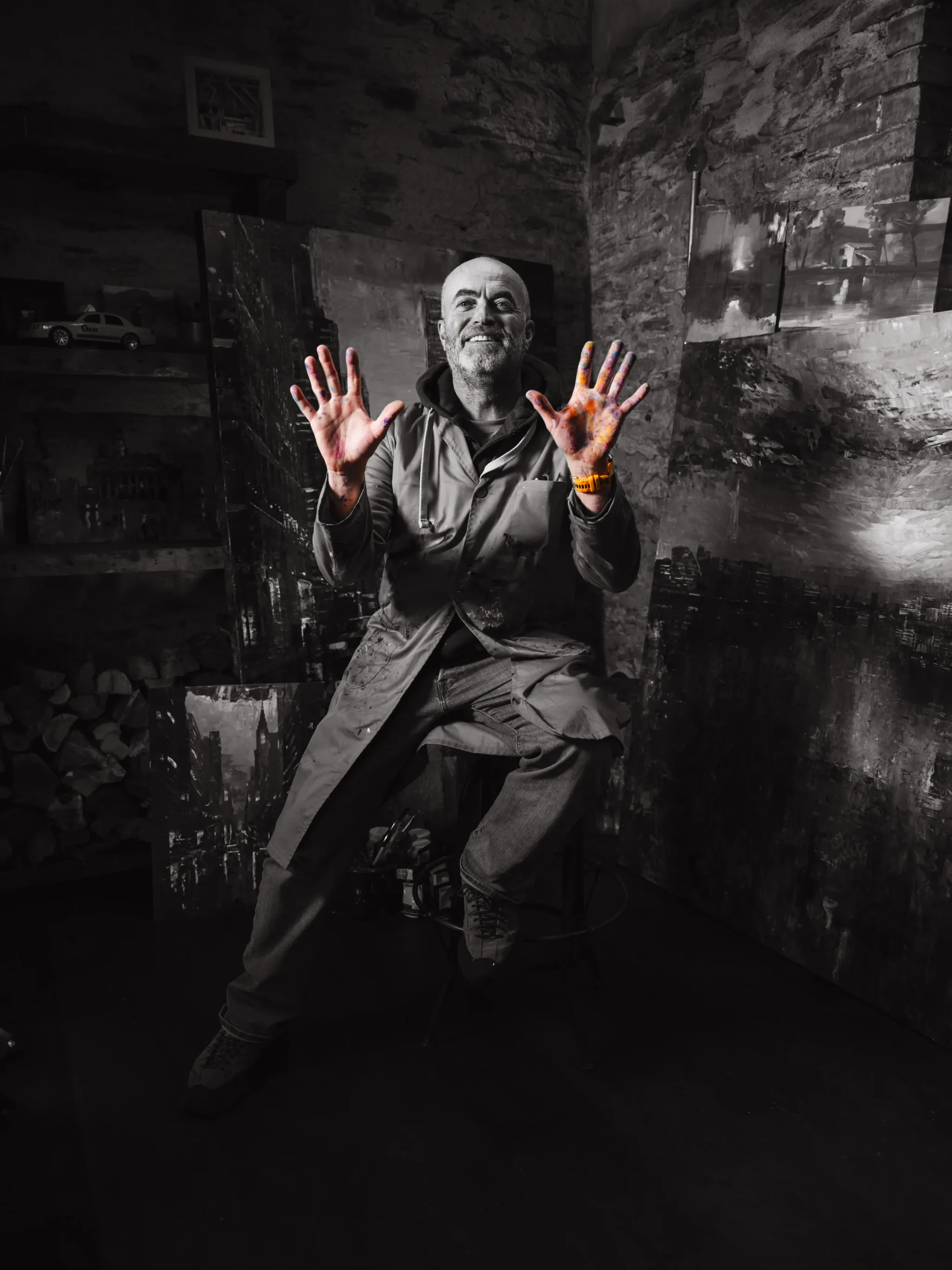 Paul Kenton in his studio