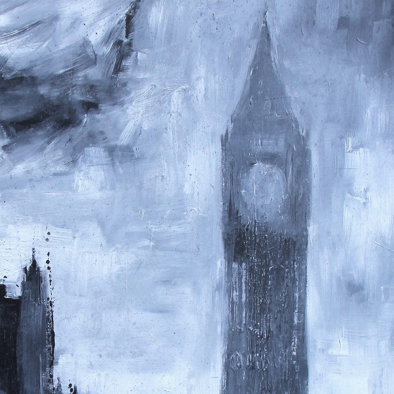 Winds Over Westminster by Paul Kenton, UK contemporary cityscape artist, an original painting from his London Collection