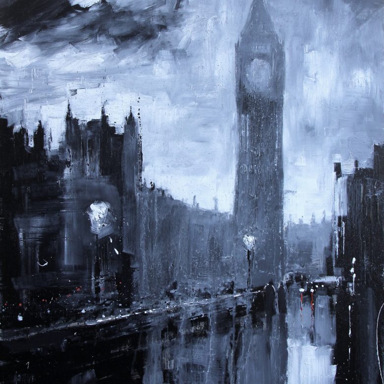 Winds Over Westminster by Paul Kenton, UK contemporary cityscape artist, an original painting from his London Collection