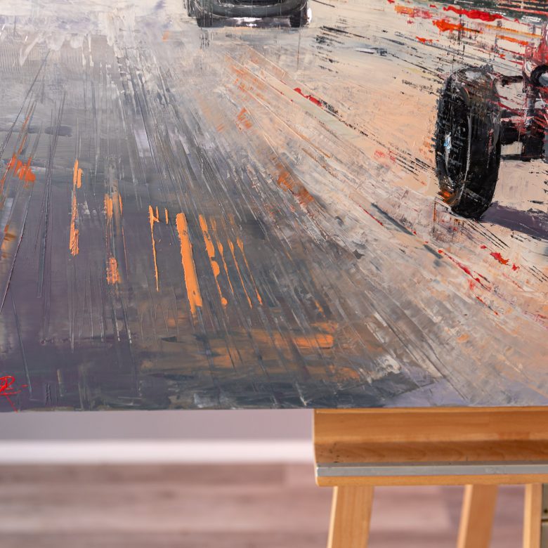 Racing Revival by Paul Kenton, UK Contemporary artist, an original painting from his Motorsports collection
