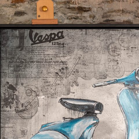 Vita Della Vespa - An Original Motorsport Art Painting by Paul Kenton