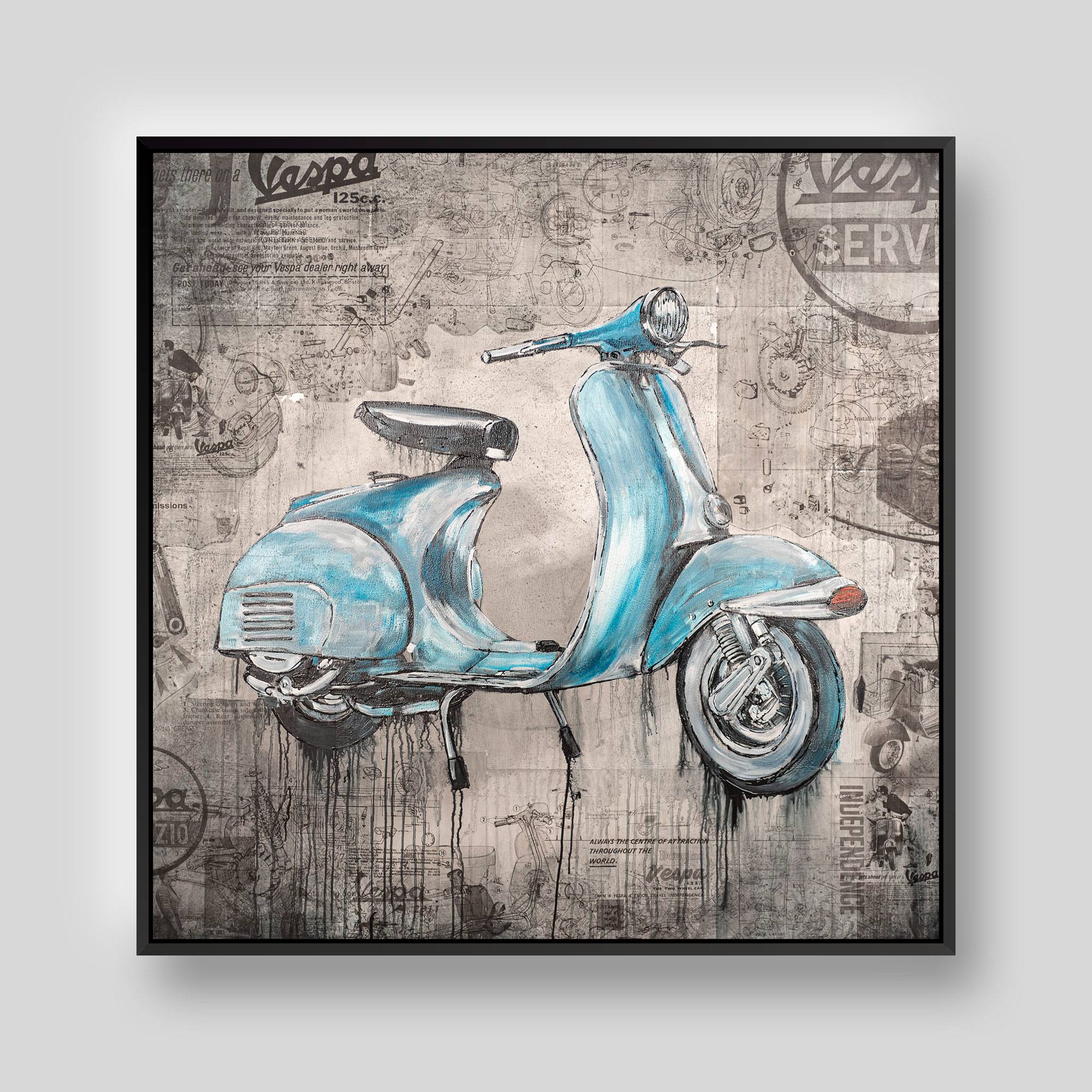 Vita Della Vespa - An Original Motorsport Art Painting by Paul Kenton