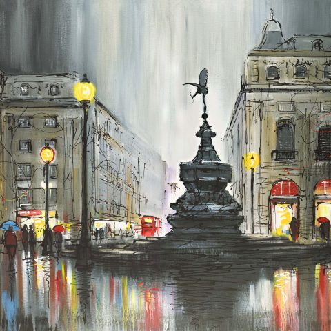 Late Night Shopping by Paul Kenton, UK contemporary cityscape artist, a limited edition print from his London Collection