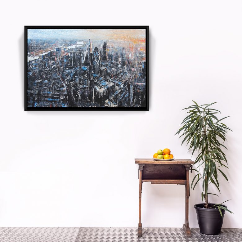 Beyond the Capital by Paul Kenton, UK contemporary cityscape artist, a limited edition print of the London skyline from his London Collection