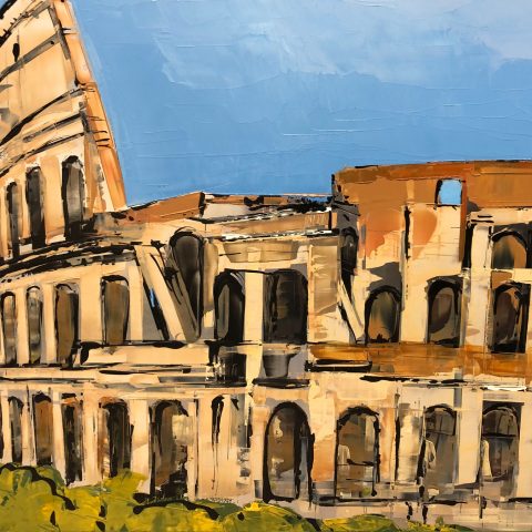 Sights of Rome - Original Painting by UK Contemporary Artist Paul Kenton, from the International Cityscapes collection