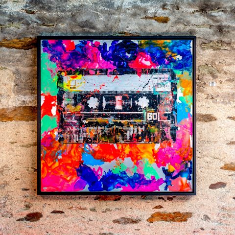 Cassette Tape by Paul Kenton, UK contemporary artist, an original painting from his Retro Collection