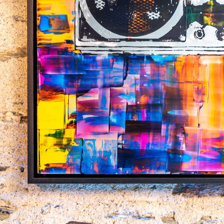 Ghettoblaster by Paul Kenton, UK contemporary artist, an original painting from his Retro Collection