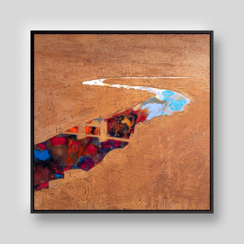 Russet Thames by Paul Kenton, UK contemporary cityscape artist, an original painting from his London Collection