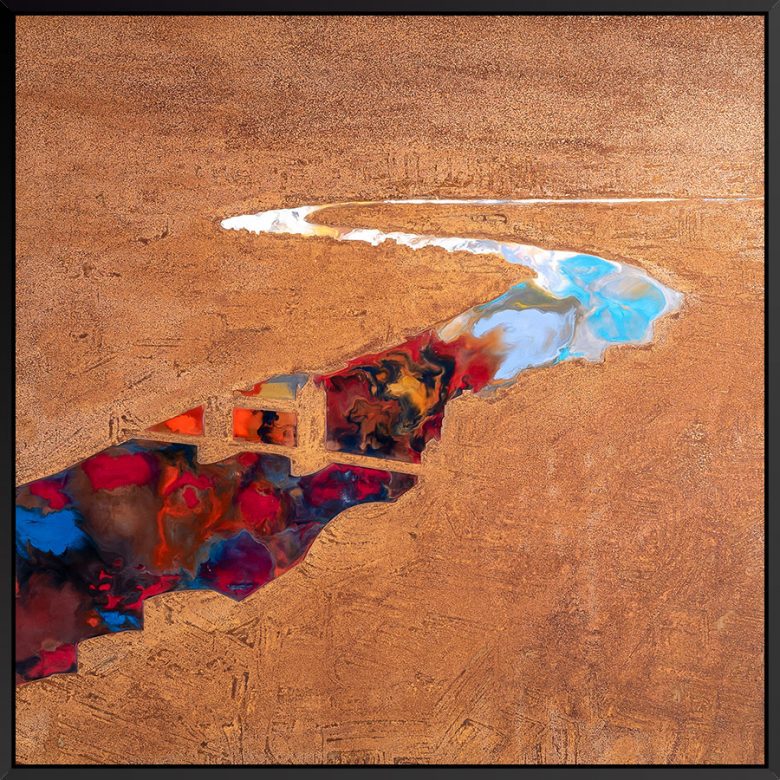 Russet Thames by Paul Kenton, UK contemporary cityscape artist, an original painting from his London Collection