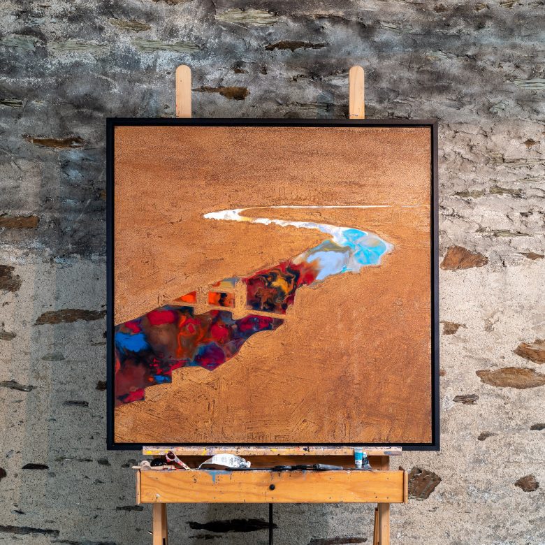 Russet Thames by Paul Kenton, UK contemporary cityscape artist, an original painting from his London Collection