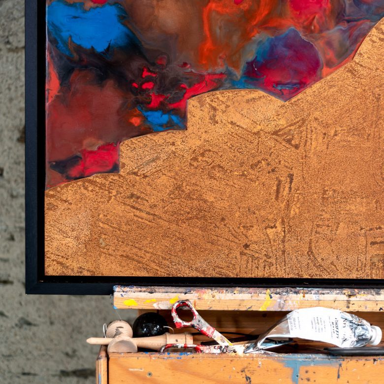 Russet Thames by Paul Kenton, UK contemporary cityscape artist, an original painting from his London Collection