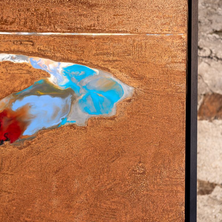 Russet Thames by Paul Kenton, UK contemporary cityscape artist, an original painting from his London Collection