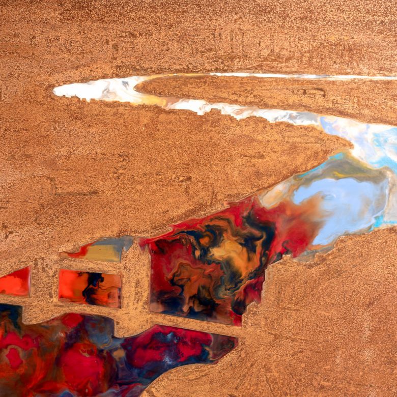 Russet Thames by Paul Kenton, UK contemporary cityscape artist, an original painting from his London Collection