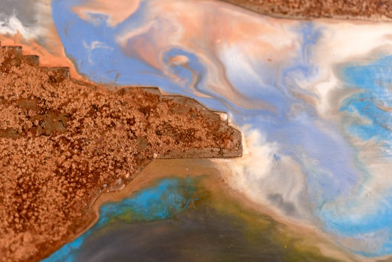 Russet Thames by Paul Kenton, UK contemporary cityscape artist, an original painting from his London Collection