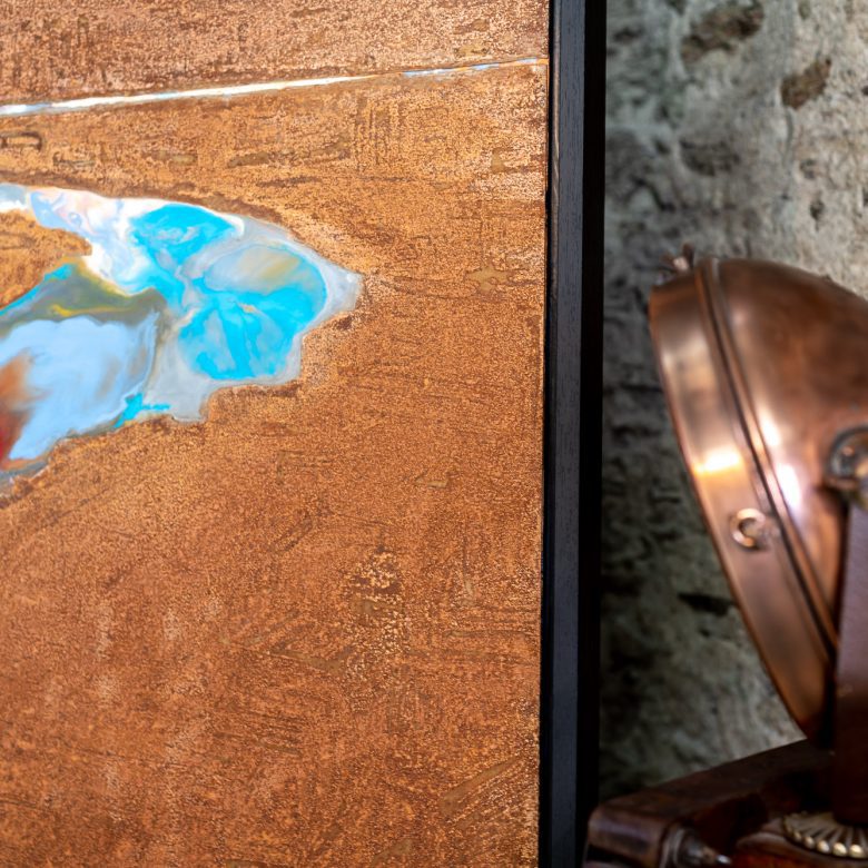 Russet Thames by Paul Kenton, UK contemporary cityscape artist, an original painting from his London Collection