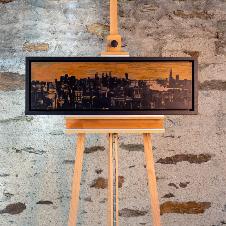 Sunset Transformation by Paul Kenton, UK contemporary cityscape artist, an original painting from his London Collection