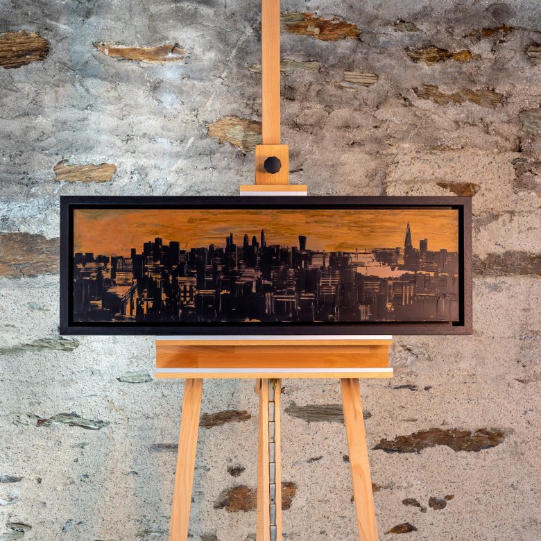 Sunset Transformation by Paul Kenton, UK contemporary cityscape artist, an original painting from his London Collection