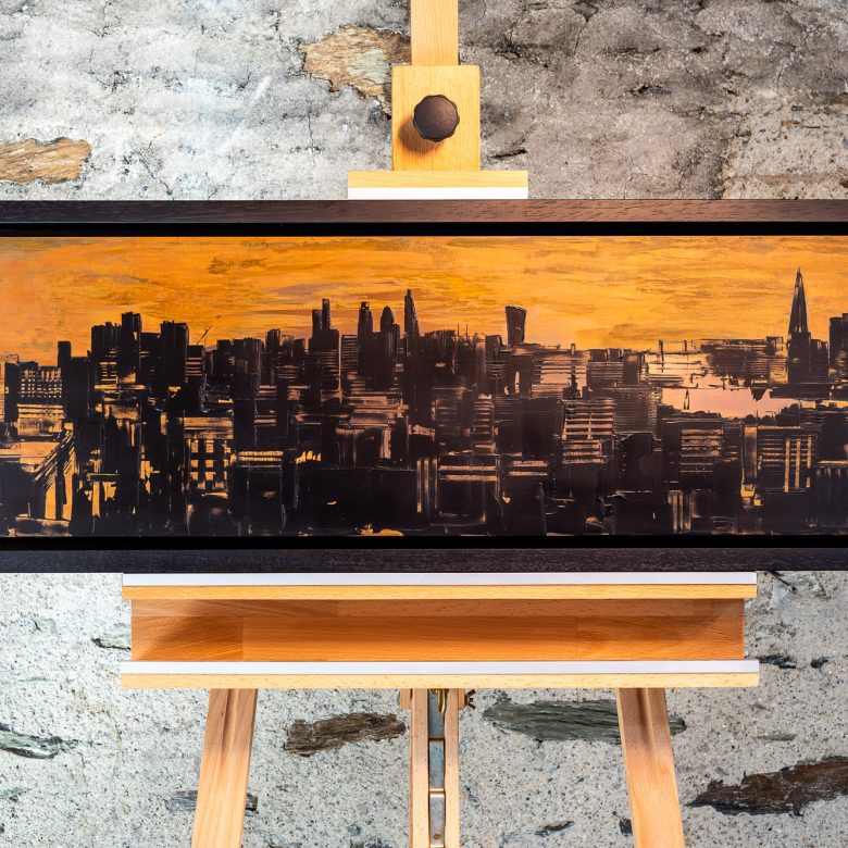Sunset Transformation by Paul Kenton, UK contemporary cityscape artist, an original painting from his London Collection