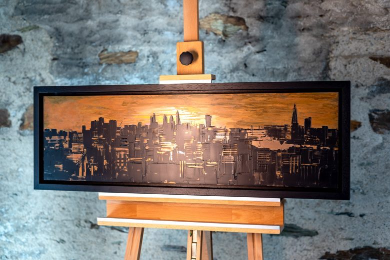 Sunset Transformation by Paul Kenton, UK contemporary cityscape artist, an original painting from his London Collection