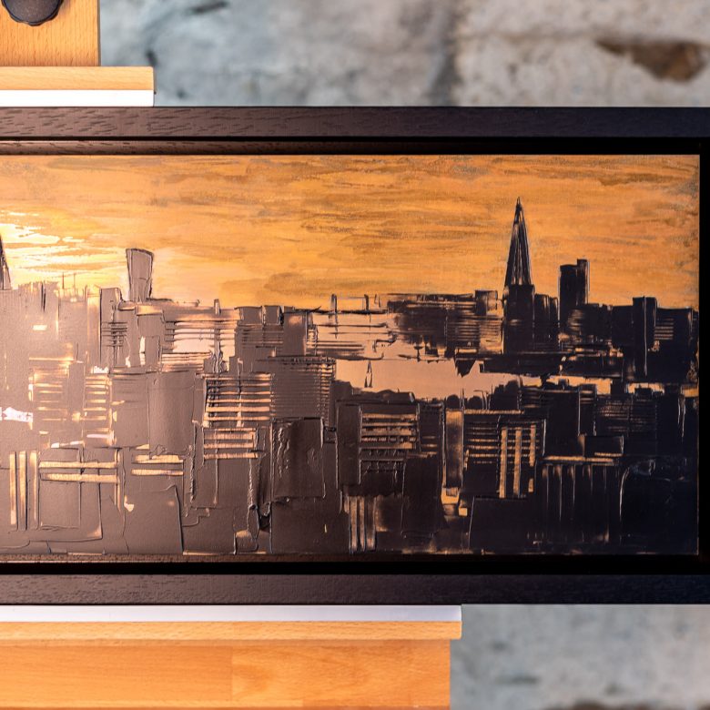 Sunset Transformation by Paul Kenton, UK contemporary cityscape artist, an original painting from his London Collection