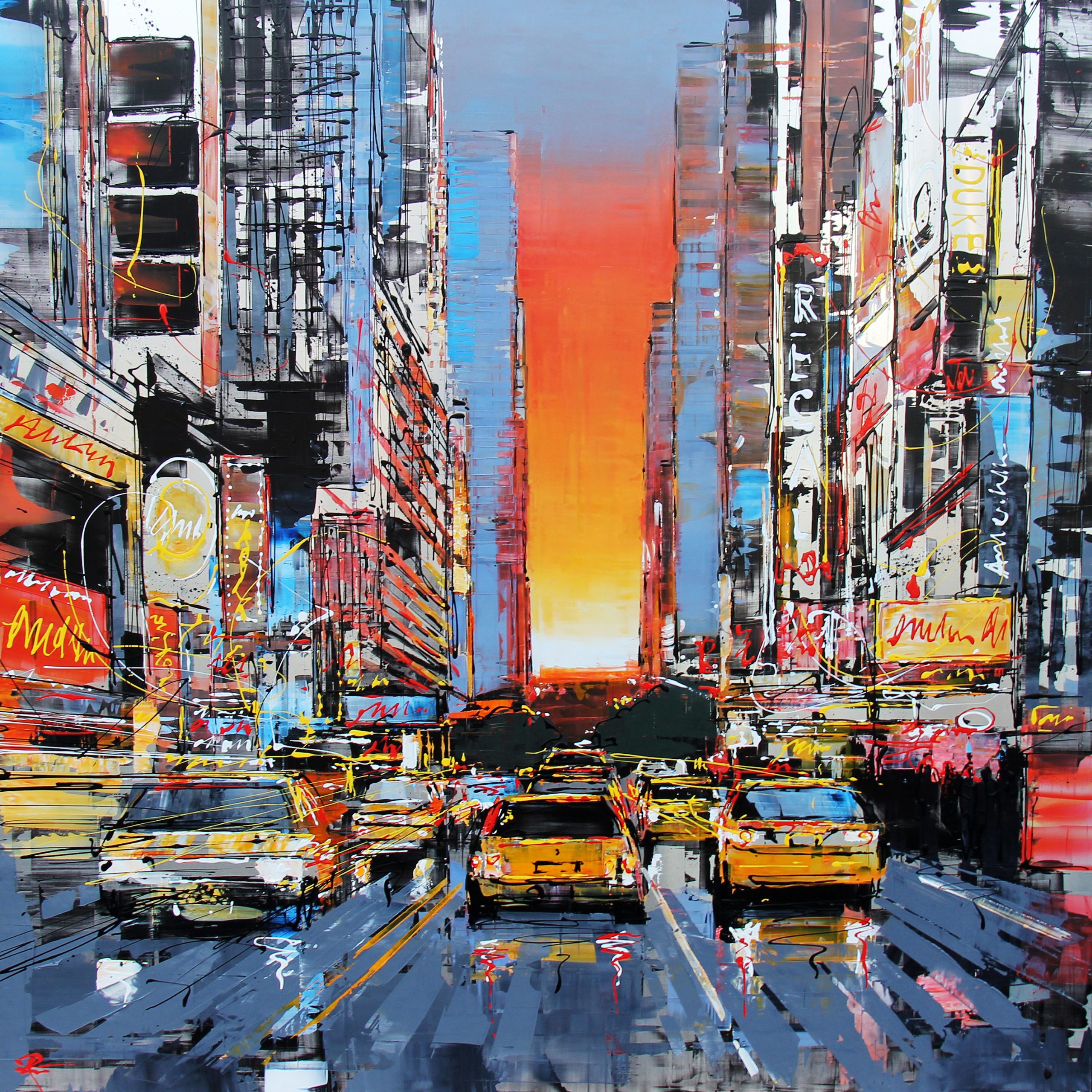 Dynamic Distance by Paul Kenton, UK contemporary cityscape artist, a limited edition print of Times Square from his New York Collectio