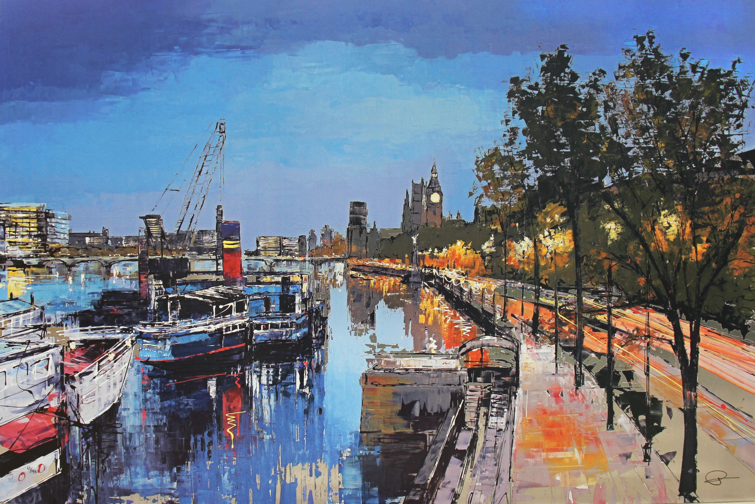 Riverside Wander by Paul Kenton, UK contemporary cityscape artist, a limited edition print from his London Collection