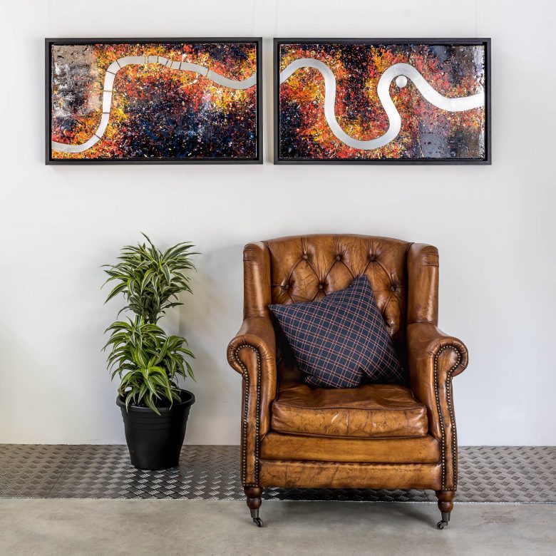 Bifurcated London by Paul Kenton, UK contemporary cityscape artist, an original painting from his London Collection