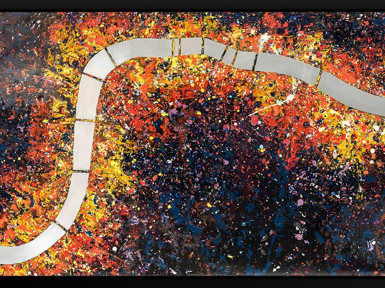 Bifurcated London by Paul Kenton, UK contemporary cityscape artist, an original painting from his London Collection