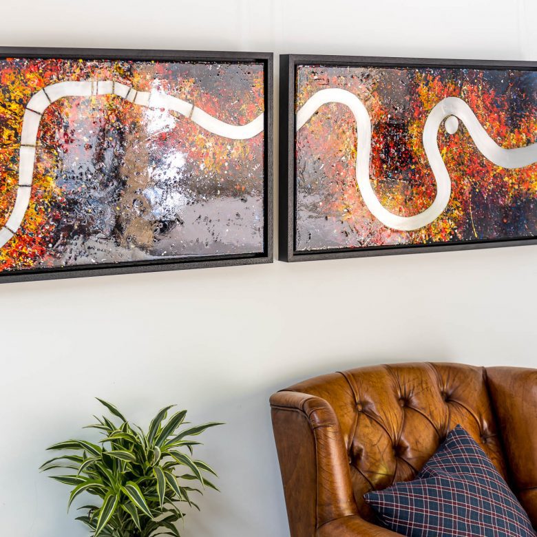 Bifurcated London by Paul Kenton, UK contemporary cityscape artist, an original painting from his London Collection