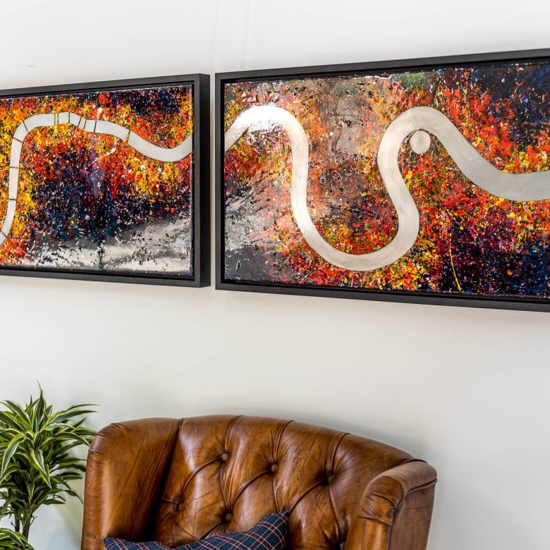 Bifurcated London by Paul Kenton, UK contemporary cityscape artist, an original painting from his London Collection