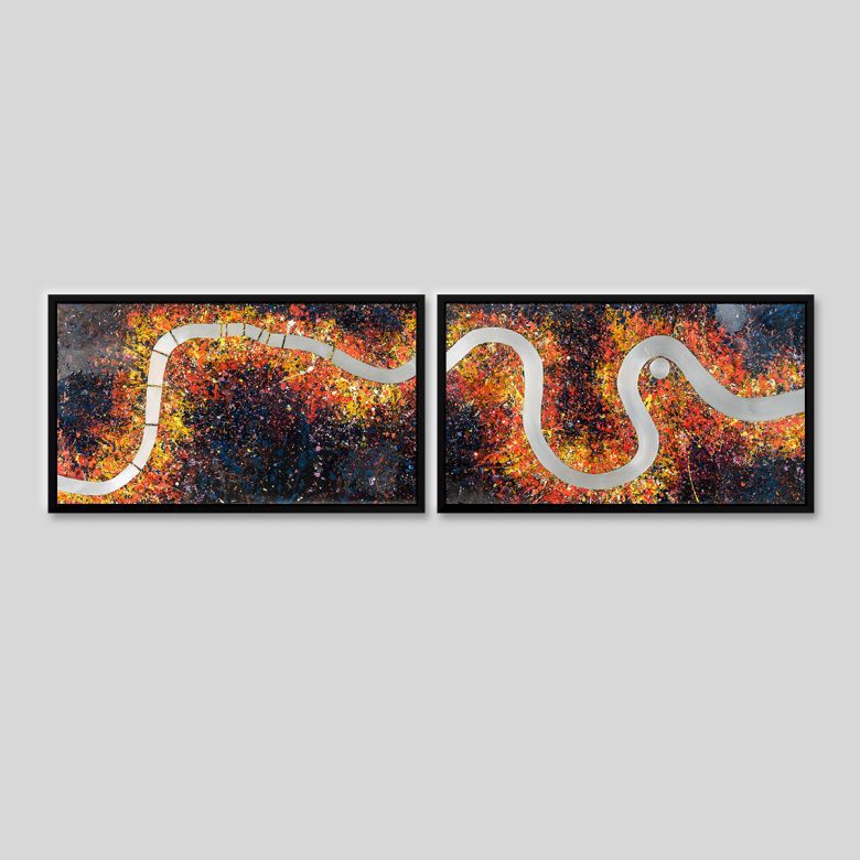 Bifurcated London by Paul Kenton, UK contemporary cityscape artist, an original painting from his London Collection