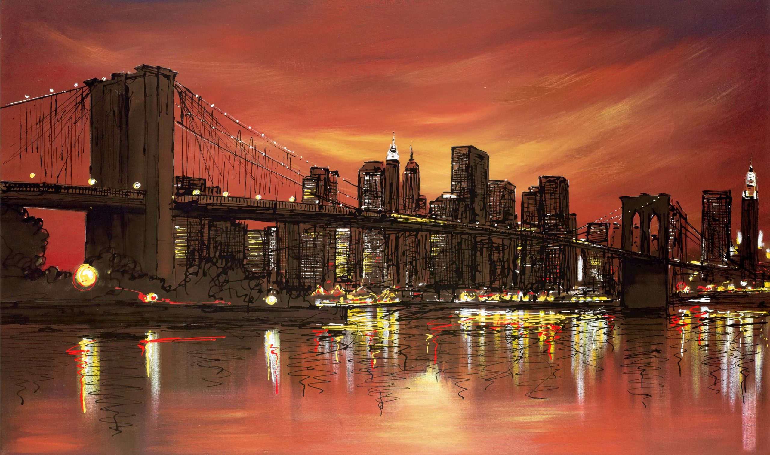 Hot City by Paul Kenton, UK contemporary cityscape artist, a limited edition print from his New York Collection