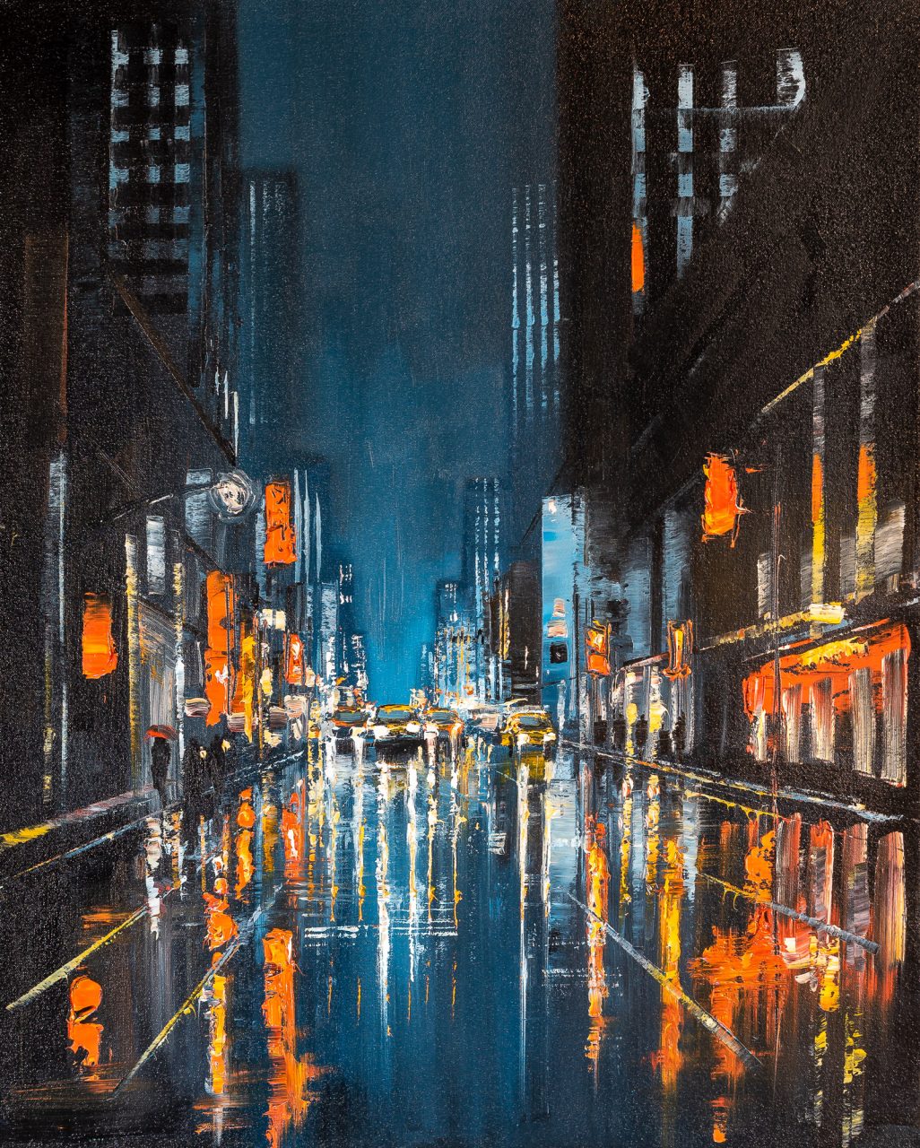 Light Up The Dark by Paul Kenton, UK contemporary cityscape artist, an original painting from his New York Collection