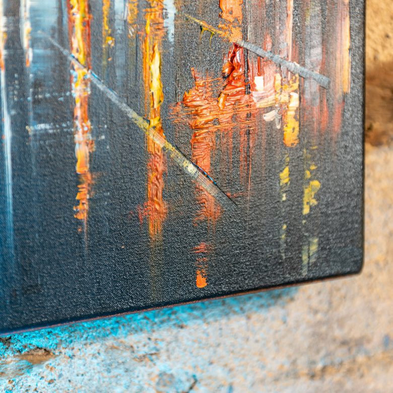 Light Up The Dark by Paul Kenton, UK contemporary cityscape artist, an original painting from his New York Collection