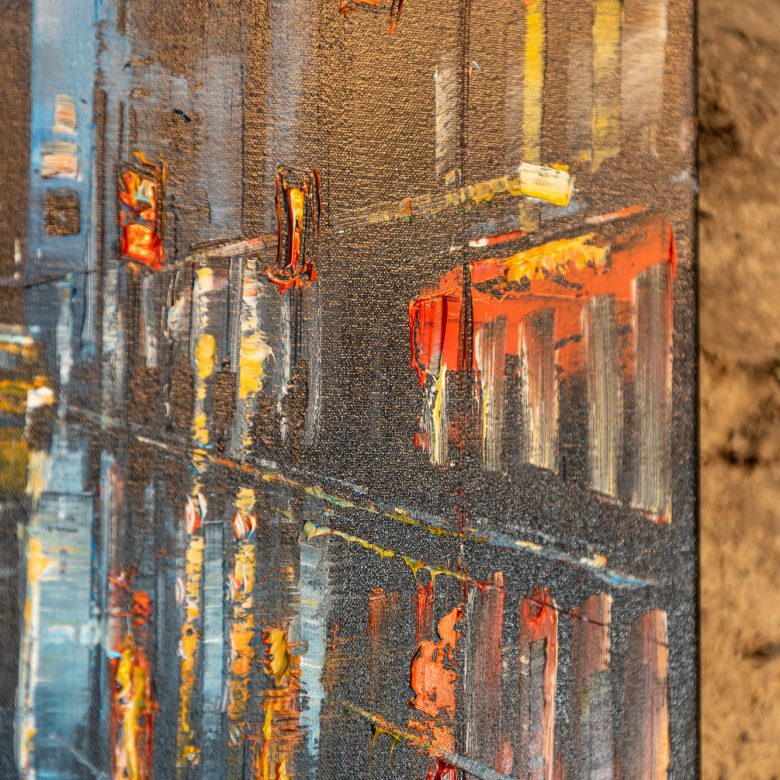 Light Up The Dark by Paul Kenton, UK contemporary cityscape artist, an original painting from his New York Collection