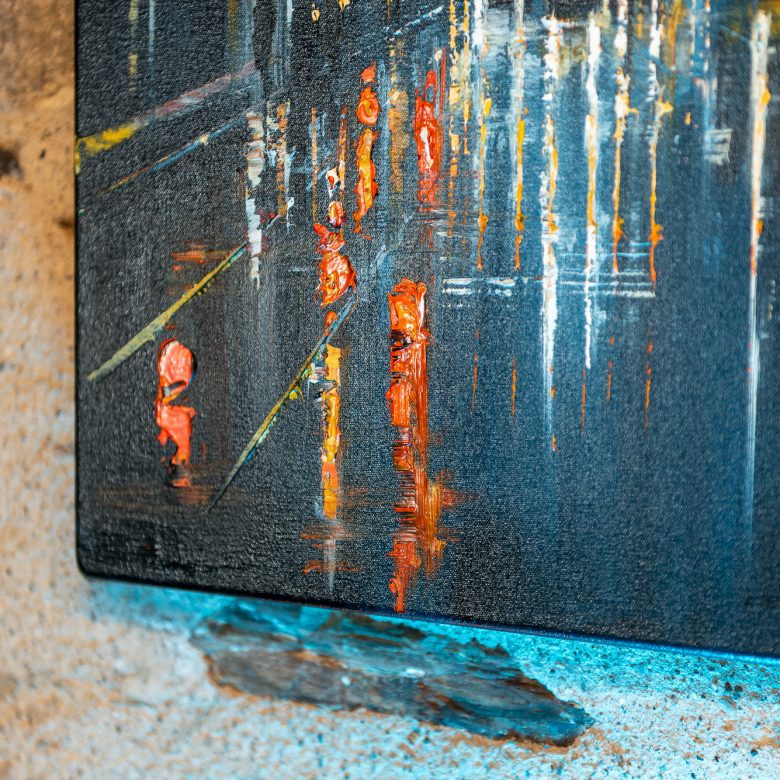 Light Up The Dark by Paul Kenton, UK contemporary cityscape artist, an original painting from his New York Collection