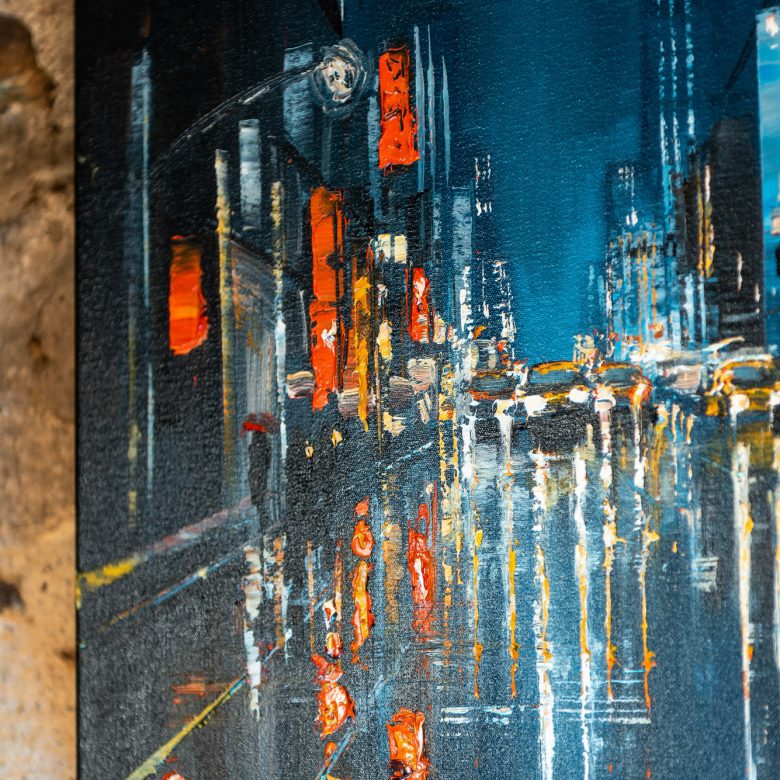Light Up The Dark - an original painting of the New York cityscape by UK Artist, Paul Kenton