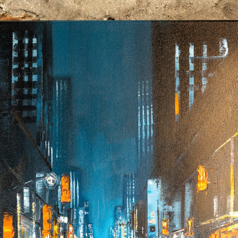 Light Up The Dark by Paul Kenton, UK contemporary cityscape artist, an original painting from his New York Collection