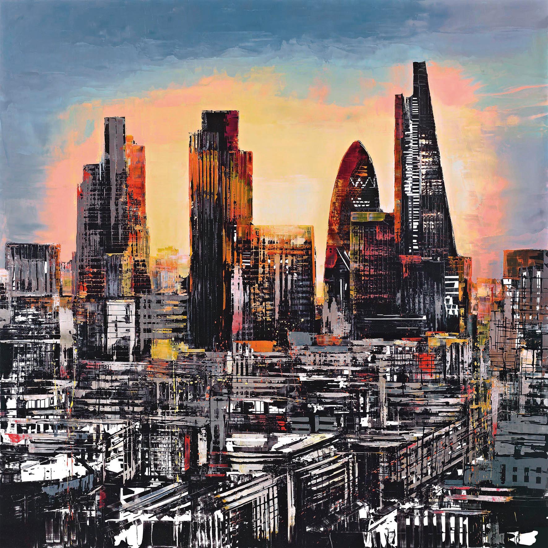 City Burst by Paul Kenton, UK contemporary cityscape artist, a limited edition print from his London Collection