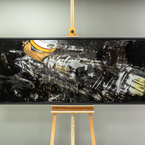 Superior Lines by Paul Kenton, UK Contemporary artist, a Brough Superior SS100 painting from his Motorsports collection