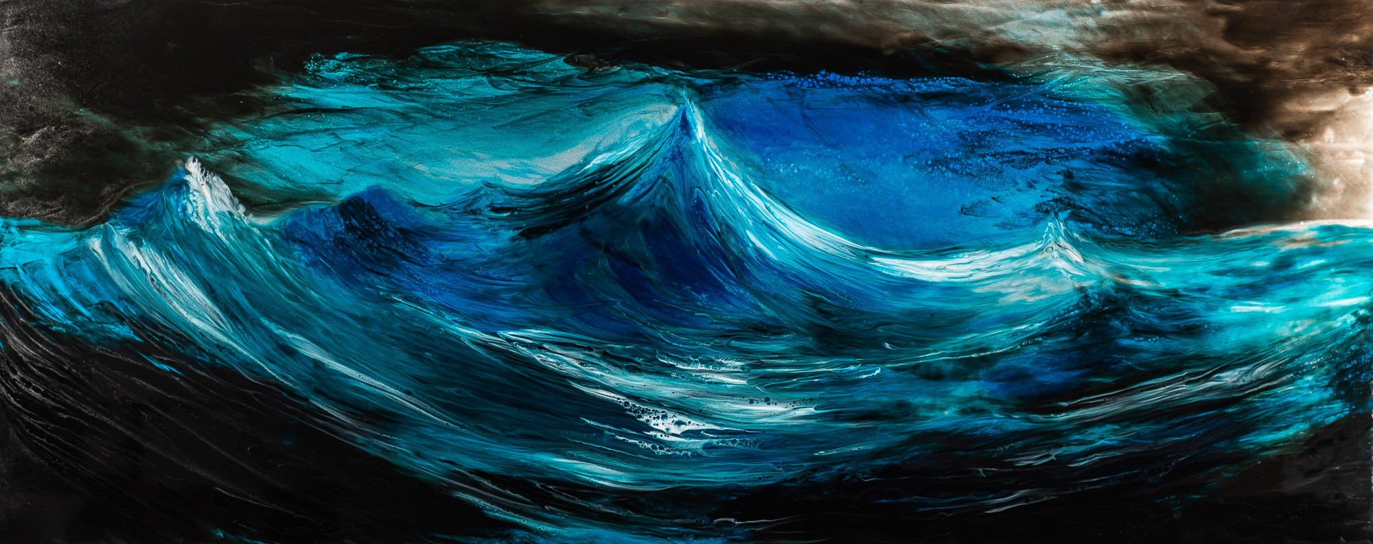 Rising Swell by Paul Kenton, UK Contemporary artist, an Original Resin Seascape Painting from his Seascapes and Mountainscapes art collection