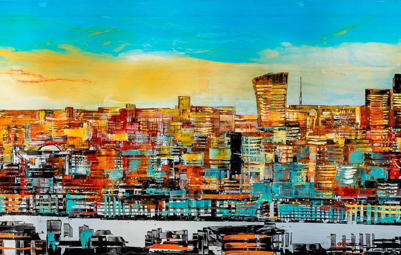 United London by Paul Kenton, UK contemporary cityscape artist, an original painting from his London Collection