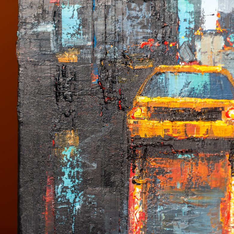 New York Dash by Paul Kenton, UK Contemporary artist, a Manhattan Cityscape original oil painting from his New York Art Collection
