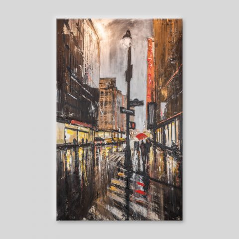 Manhattan Showers - Original Large-Scale New York Cityscape Painting by UK Contemporary Artist Paul Kenton, from the New York Collection