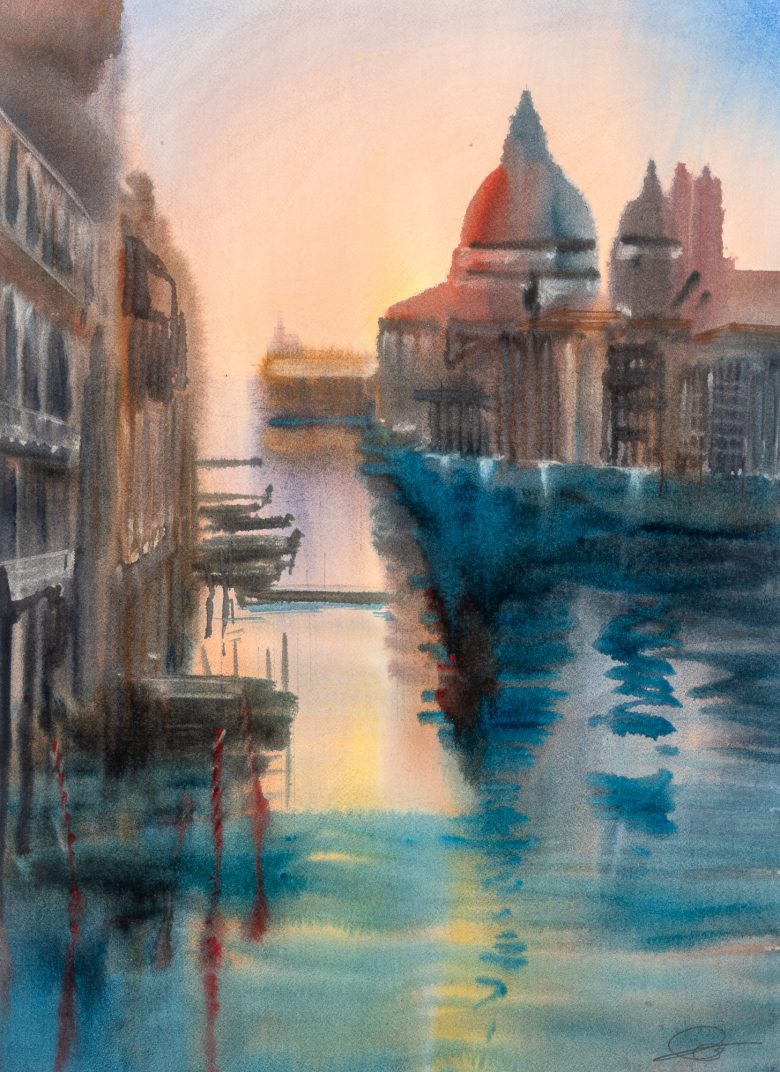 Venice Splendour - Original Venice Watercolour Painting by UK Contemporary Cityscape Artist Paul Kenton, from the Watercolour Collection