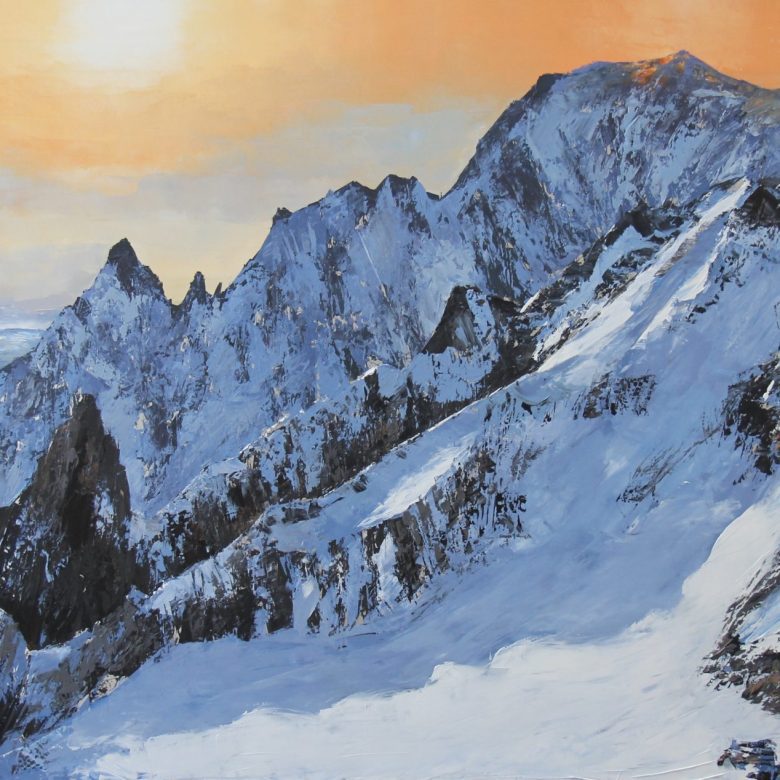 Mount Blanc Splendour - An Original Mountainscape Painting by UK Contemporary Artist Paul Kenton