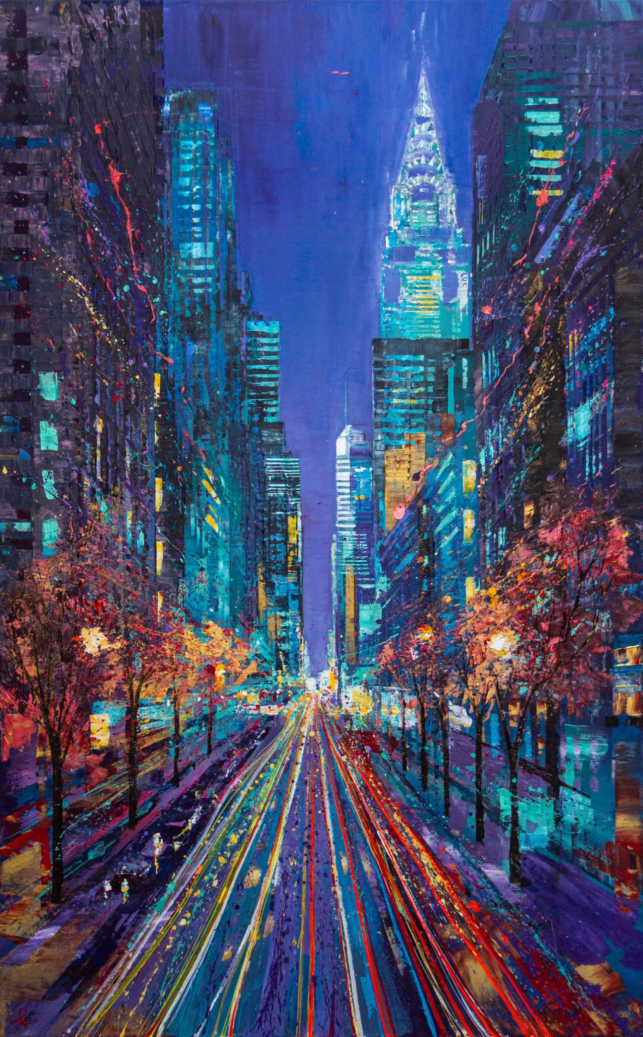 New York Whirl - An Original Cityscape Painting by UK Contemporary Artist Paul Kenton