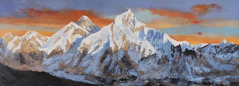 Everest Vista - An Original Mountainscape Painting by UK Contemporary Artist Paul Kenton