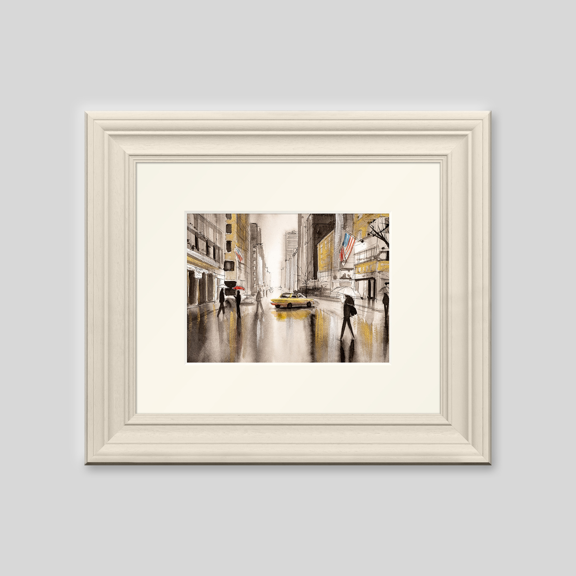 gold-taxi-crossing-new-york-original-painting-paul-kenton