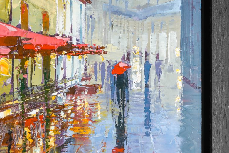 raindrops-and-red-parasols-france-mixed-media—artwork-by-paul-kenton